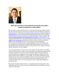 Read about his work with the Center for a New American Security.
