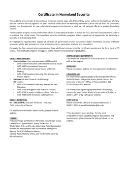 Certificate Program in Homeland Security overview
