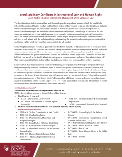 Interdisciplinary International Law and Human Rights Certificate fact sheet