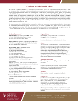 Graduate certificate program&nbsp;in Global Health Affairs fact sheet