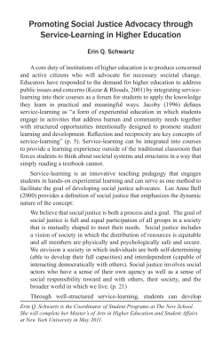 Promoting Social Justice Advocacy through Service-Learning in Higher Education