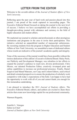 Letter from the Editor