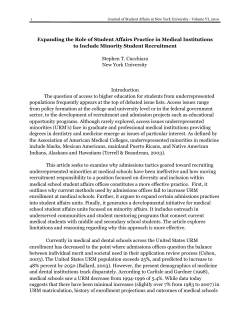 Expanding the Role of Student Affairs Practice in Medical Institutions to Include Minority Student Recruitment