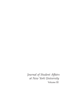 Journal of Student Affairs, Volume III