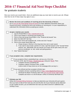 Next Steps Checklist