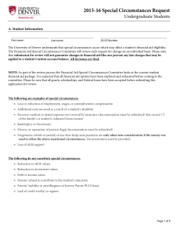 Special Circumstances Form (Appeal)