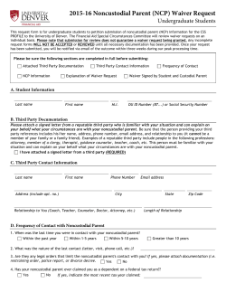 Noncustodial PROFILE Waiver Request