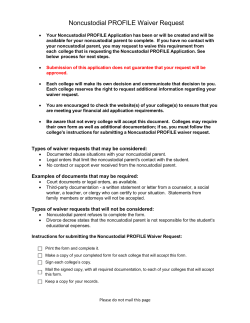 Noncustodial PROFILE Waiver Request