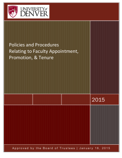 Appointment, Tenure Promotion Faculty Guidelines