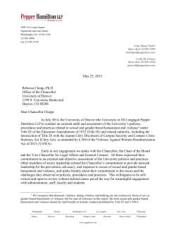 Audit Report May 2015 (Recommendations for Change)