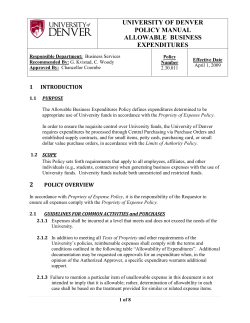 Allowable Business Expenditures (2.30.011)
