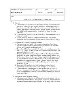 Employee Tuition Waiver Program (3.40.060)