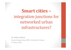 Smart cities - integration junctions for networked urban infrastructures? [PDF 574.00KB]