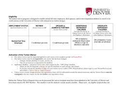 Retiree Tuition Waiver Summary