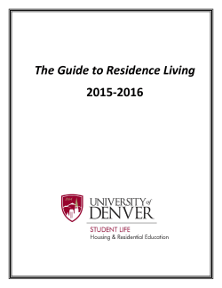 2015-2016 Guide to Residence Living