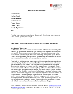 Honors Contract