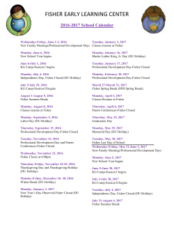 2016-2017 School Calendar