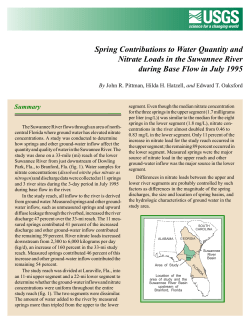 Pittman. J.R., H.H. Hatzell, E.T. Oaksford.&nbsp; 1997.&nbsp;&nbsp; Spring Contributions to Water Quantity and Nitrate Loads in the Suwannee River during Base Flow in July 1995. US Geological Survey, Water-Resources Investigations Report.&nbsp;
