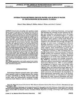 Katz, B.G, R.S. DeHan, J.J. Hirten, J.S. Catches.  1997.  Interactions Between Ground Water and Surface Water in the Suwannee River Basin, Florida. Journal of the American Water Resources Association 33:1237-1254