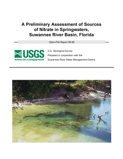 Katz, B.G., H.D. Hornsby.  1998.   A Preliminary Assessment of Sources of Nitrate in Springwaters, Suwannee River Basin, Florida.  US Geological Survey, Open-File Report, 1998