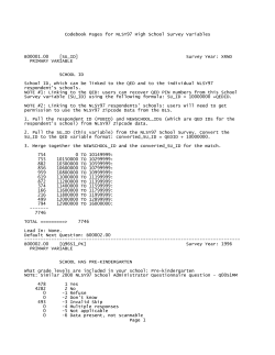 School Surveys Codebook