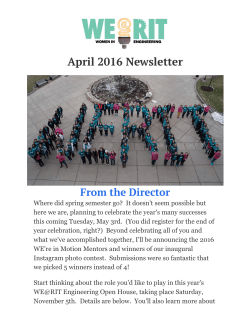 April 2016 Newsletter