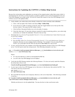 Instructions for Updating the Cisco EPN Manager 1.2 Online Help System