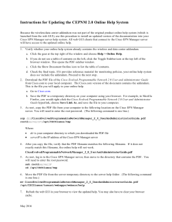 Instructions for Updating the Cisco EPN Manager 2.0 Online Help System