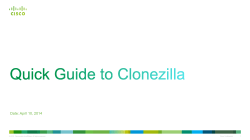 Quick Start Guide for Clonezilla