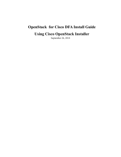OpenStack for Cisco DFA Install Guide for Using Cisco OpenStack Installer