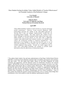 Does Student Sorting Invalidate Value-Added Models of Teacher Effectiveness? An Extended Analysis of the Rothstein Critique
