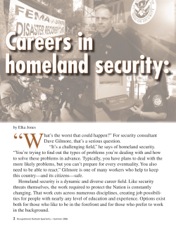 Careers in homeland security: Many jobs, one mission