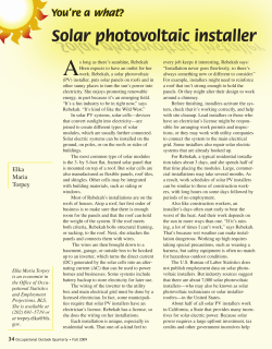 Solar photovoltaic installer