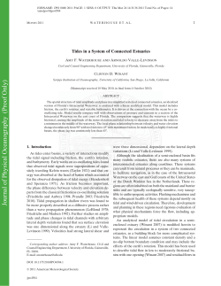 Tides in a System of Connected Estuaries, J. Phys. Oceanogr., 41, 946-959, 2011