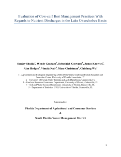 Evaluation of Cow-calf Best Management Practices With Regards to Nutrient Discharges in the Lake Okeechobee Basin: Final Report