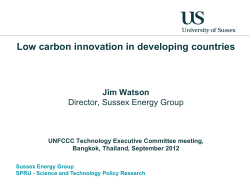 Presentation By Prof Jim Watson