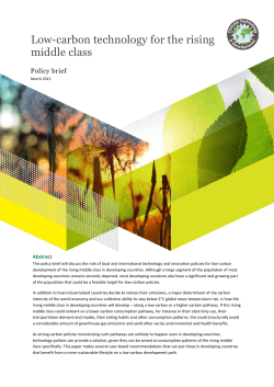 Policy Brief Low carbon technology for the rising middle class