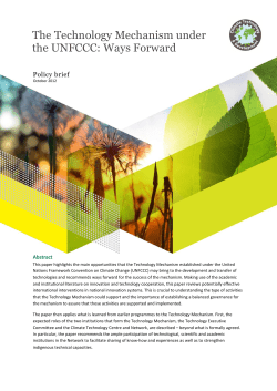 policy brief   the technology mechanism under the unfccc   ways forward