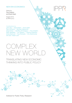 Complex new world: translating new economic thinking into public policy
