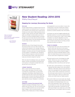For Students: &nbsp;The New Student Orientation Outline for Wild .