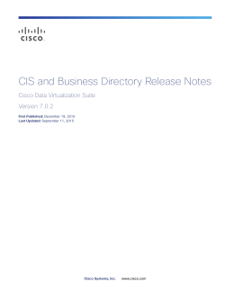 CIS and Business Directory Release Note