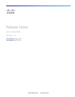 Cisco Data Preparation Release Note