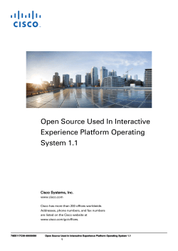 Cisco Interactive Experience Platform 1.1 Open Source documentation