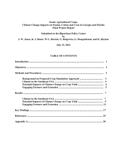 Iconic Agricultural Crops: Climate Change Impacts on Peanut, Cotton and Corn in Georgia and Florida Final Project Report