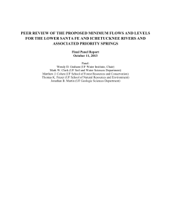 Peer Review of the Lower Santa Fe and Ichetucknee River and Associated Priority Springs Minimum Flows and Levels: Final Report