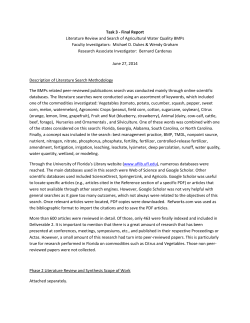 FDACS BMP Literature Review Final Report