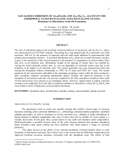 Localized Corrosion of Al 90 FE 5 GD 5 and Al 87 NI 8.7 Y 4.3 Alloys in the Amorphous, Nanaocrystalline and Crystalline States: Resistance to Micrometer-Scale Pit Formation