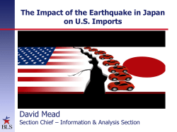 The Impact of the Earthquake in Japan on U.S. Imports: An Update