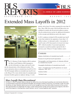 MLS program issues the annual report on 2012 extended mass layoffs