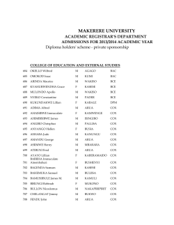Admission list for Diploma holders' scheme - private sponsorship (College of Education and External Studies)